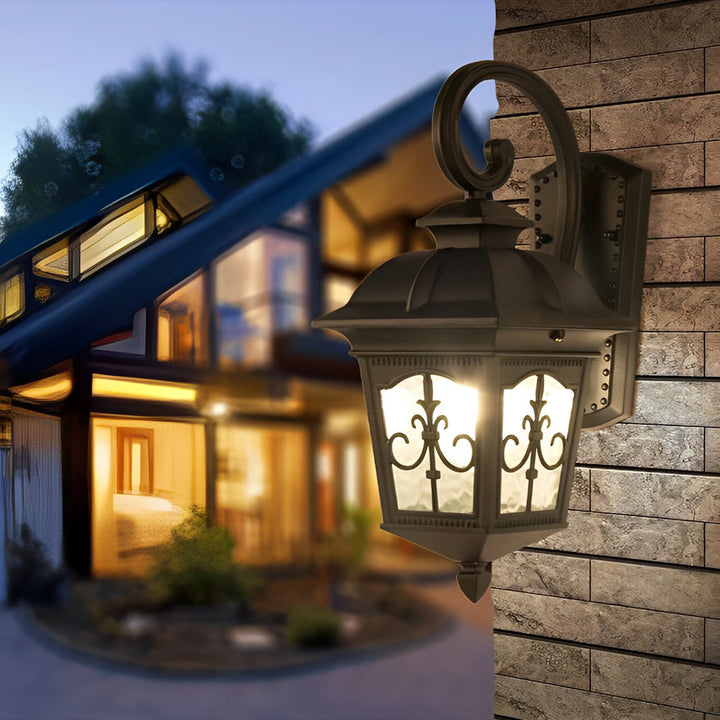 Waterproof Retro Elegant LED Glass European Style Outdoor Wall Lights | Kalsten