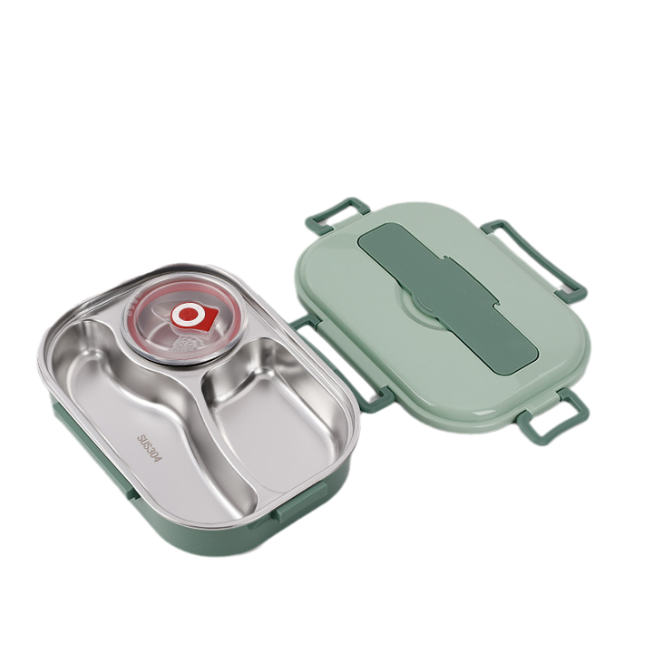 Stainless steel thermobox - Stainless steel interior - 3 or 4 compartments with soup bowl - Wall clock | Kalsten
