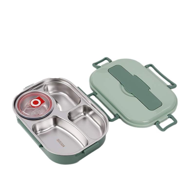 Stainless steel thermobox - Stainless steel interior - 3 or 4 compartments with soup bowl - Wall clock | Kalsten