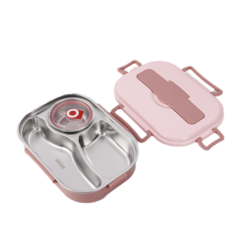 Stainless steel thermobox - Stainless steel interior - 3 or 4 compartments with soup bowl - Wall clock | Kalsten