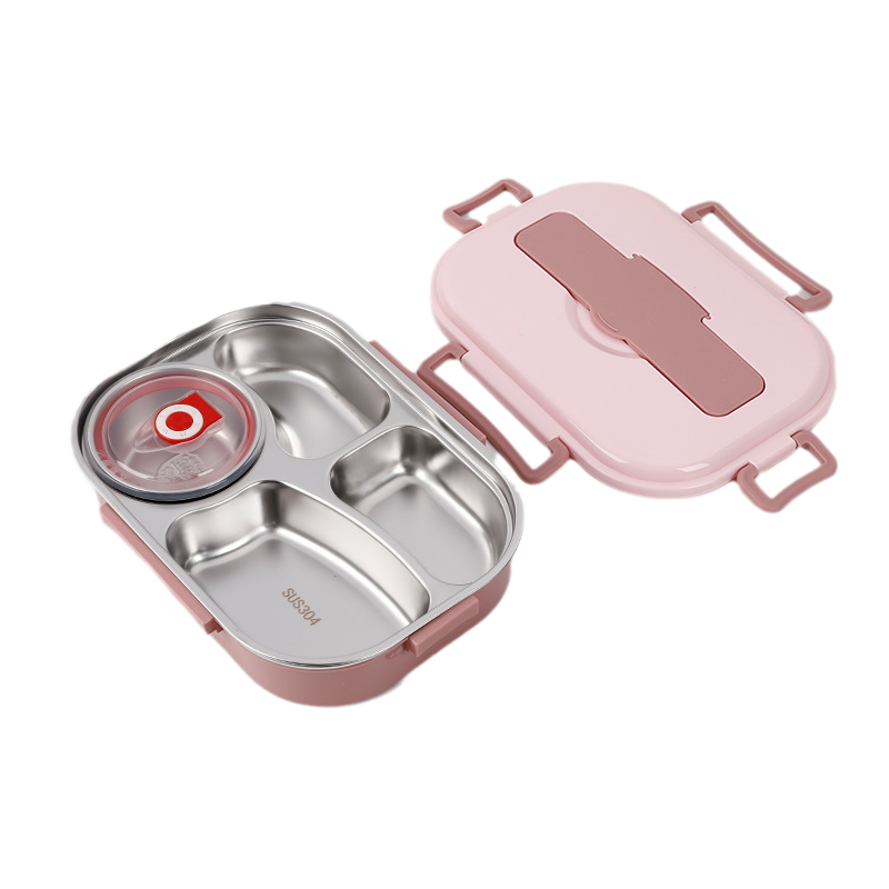 Stainless steel thermobox - Stainless steel interior - 3 or 4 compartments with soup bowl - Wall clock | Kalsten
