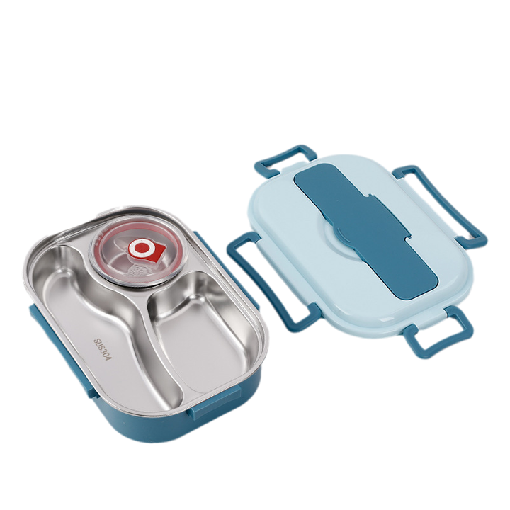 Stainless steel thermobox - Stainless steel interior - 3 or 4 compartments with soup bowl - Wall clock | Kalsten