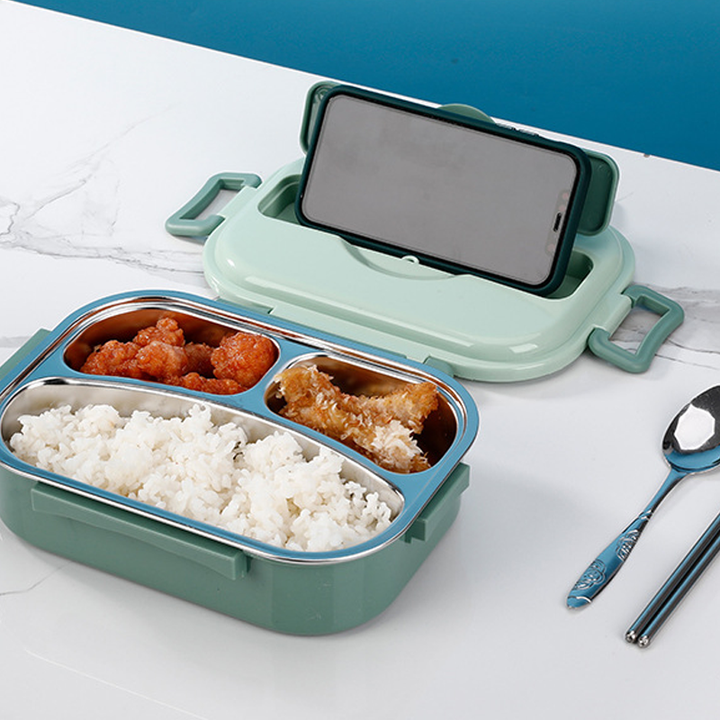 Stainless steel thermobox - Stainless steel interior - 3 or 4 compartments with soup bowl - Wall clock | Kalsten