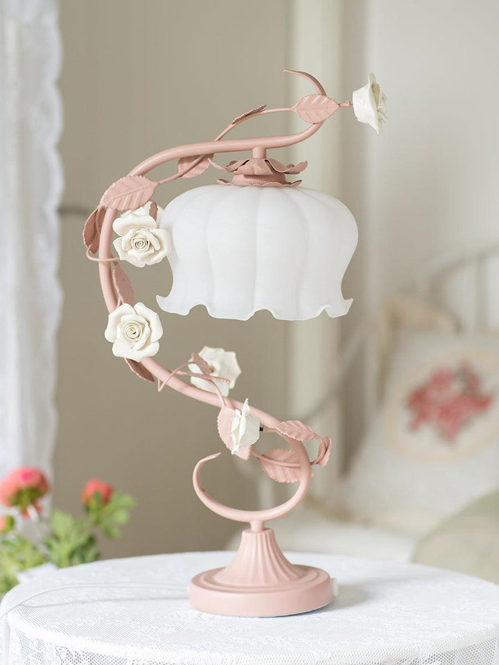 Rose Glass Gooseneck Table Lamp 12.2' | Kalsten