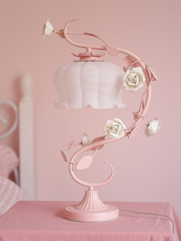 Rose Glass Gooseneck Table Lamp 12.2' | Kalsten