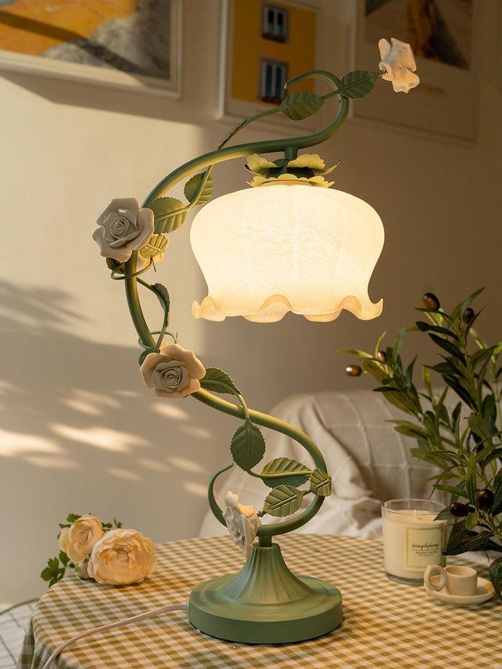 Rose Glass Gooseneck Table Lamp 12.2' | Kalsten