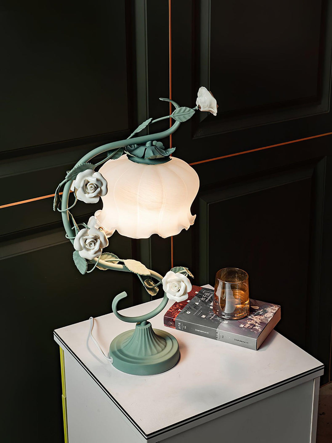 Rose Glass Gooseneck Table Lamp 12.2' | Kalsten