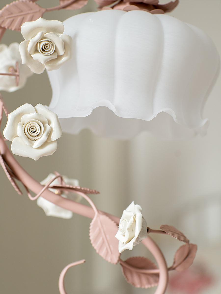 Rose Glass Gooseneck Table Lamp 12.2' | Kalsten