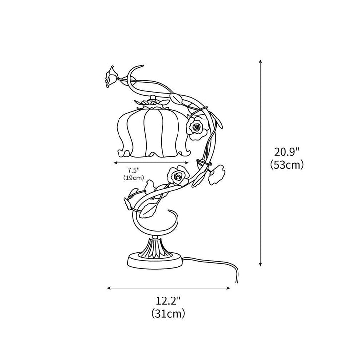 Rose Glass Gooseneck Table Lamp 12.2' | Kalsten
