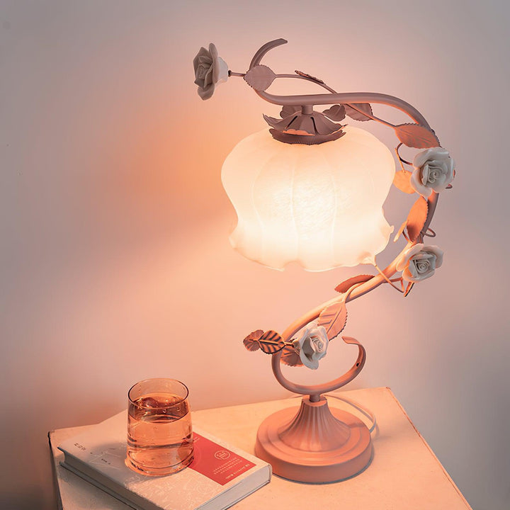 Rose Glass Gooseneck Table Lamp 12.2' | Kalsten