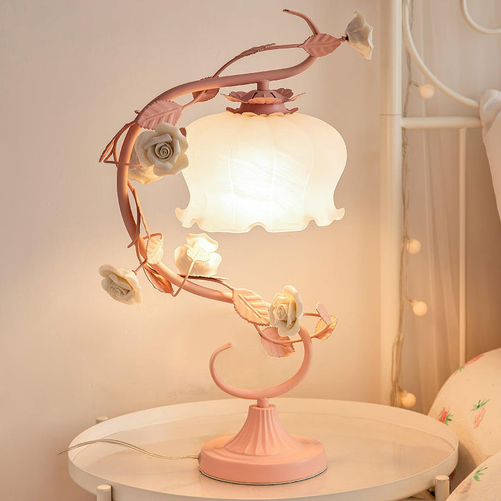 Rose Glass Gooseneck Table Lamp 12.2' | Kalsten
