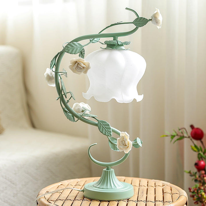 Rose Glass Gooseneck Table Lamp 12.2' | Kalsten