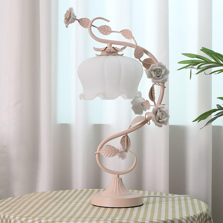Rose Glass Gooseneck Table Lamp 12.2' | Kalsten