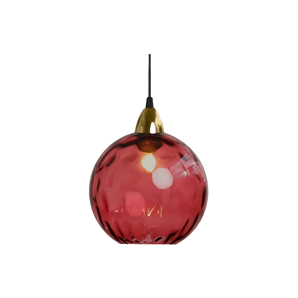 Pendant Light Ripple Glass 7.9 in Sphere Adjustable Dining Room Kitchen Hanging Ceiling Lamp Modern Nordic Minimalist Fixture | Kalsten