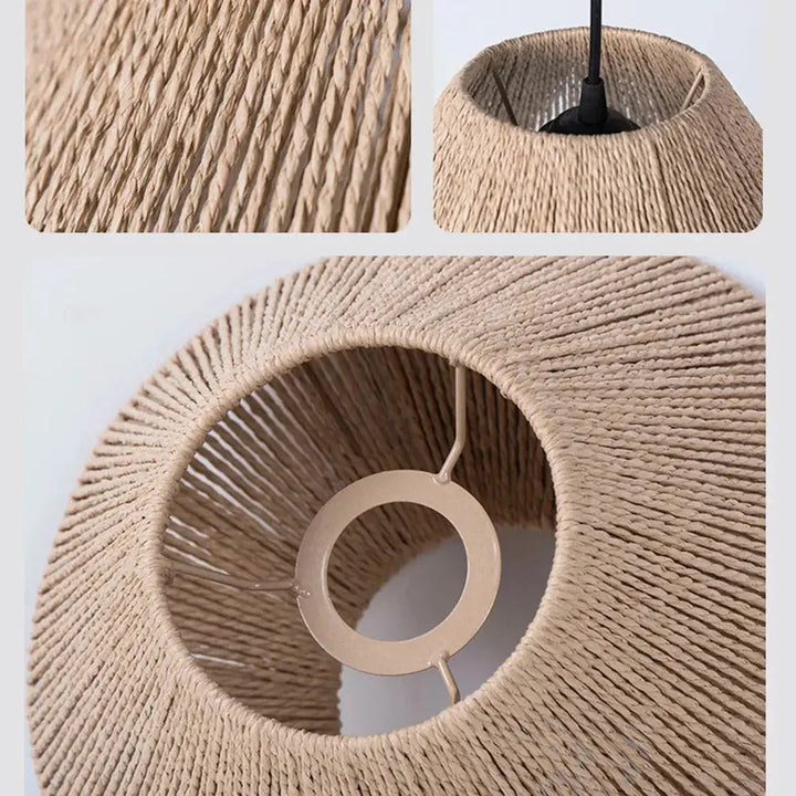 Elegant Rattan Pendant Lamp – Rustic Geometric Lighting for Any Space Kalsten