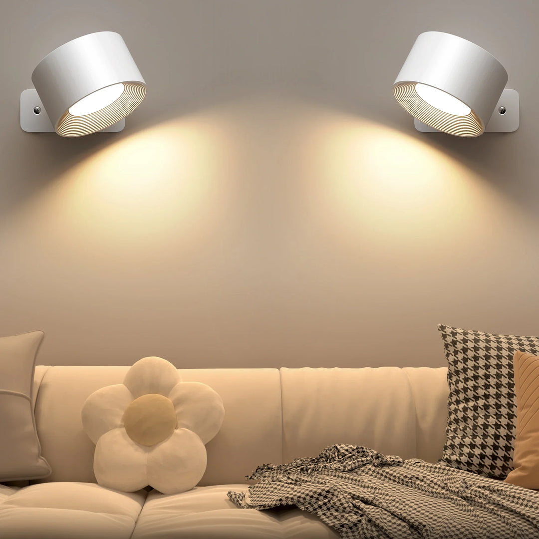 LED Indoor Wall Lamps with 360 Rotation - Modern Nordic Fixtures for Bedroom Decor | Kalsten