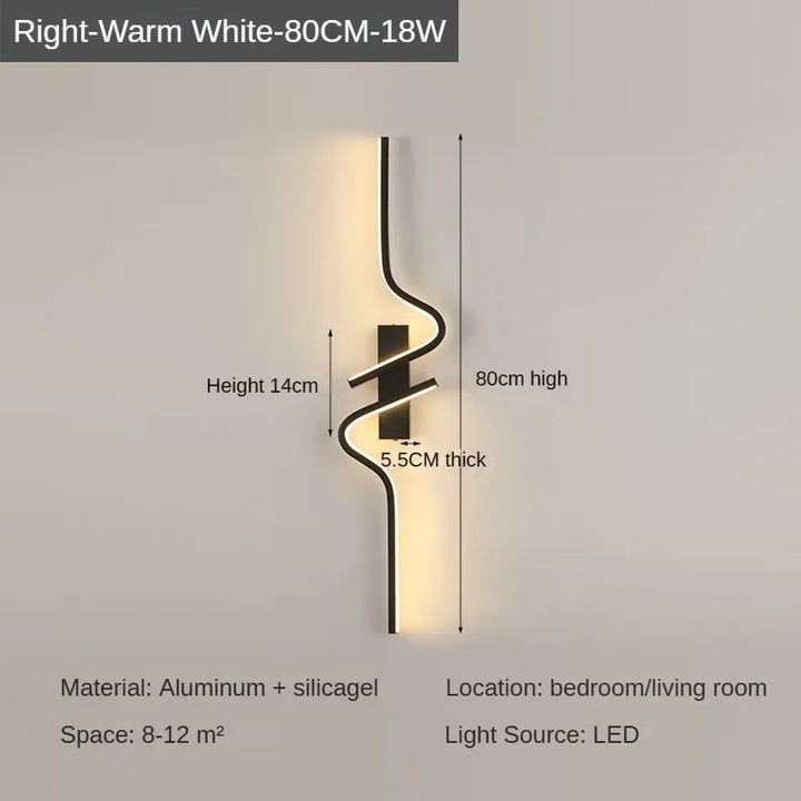 Modern Minimalist Strip Led Wall Light Bedroom Lights For Bedside Wall Sconce Led Light Living Room TV Sofa Background Wall Lamp | Kalsten