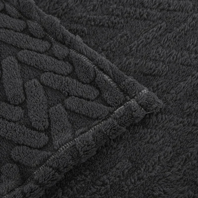 Kalsten | Jacquard Fleece Blanket CozyWeave | Single Layer & Double Sided | Soft Tafu & Shu Cotton Fleece | For Autumn & Winter