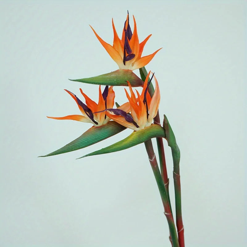 Kalsten | Floriva 3 Piece Set Artificial Strelitzias | Bird of Paradise Flowers | 24.5 cm Long Stems | Decoration for Home, Office & Events