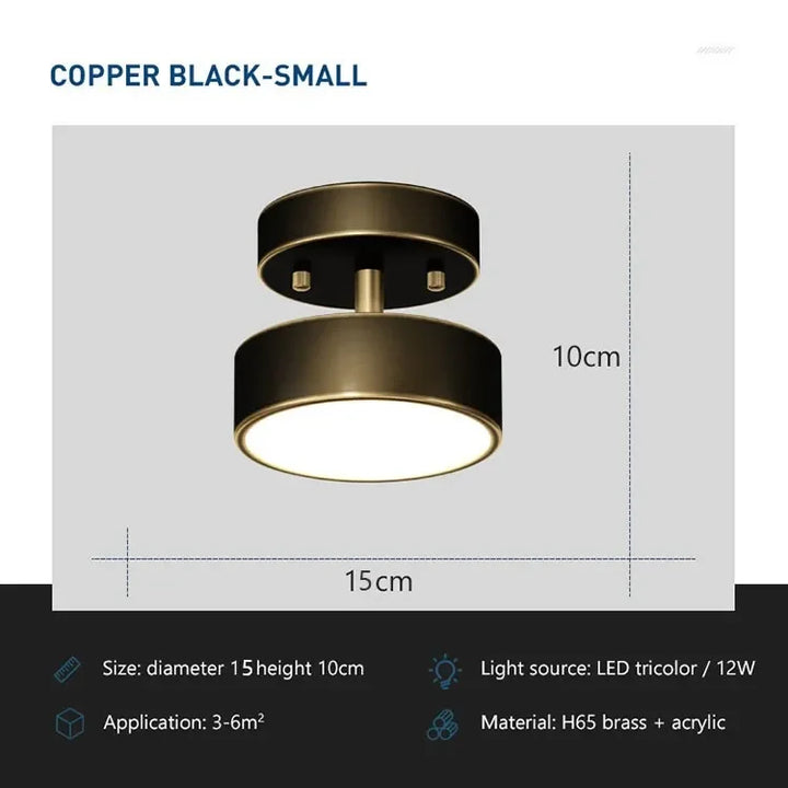 Modern LED Ceiling Light – Nordic Copper Design for Bedroom, Living Room, Dining Room, and Corridor | Kalsten