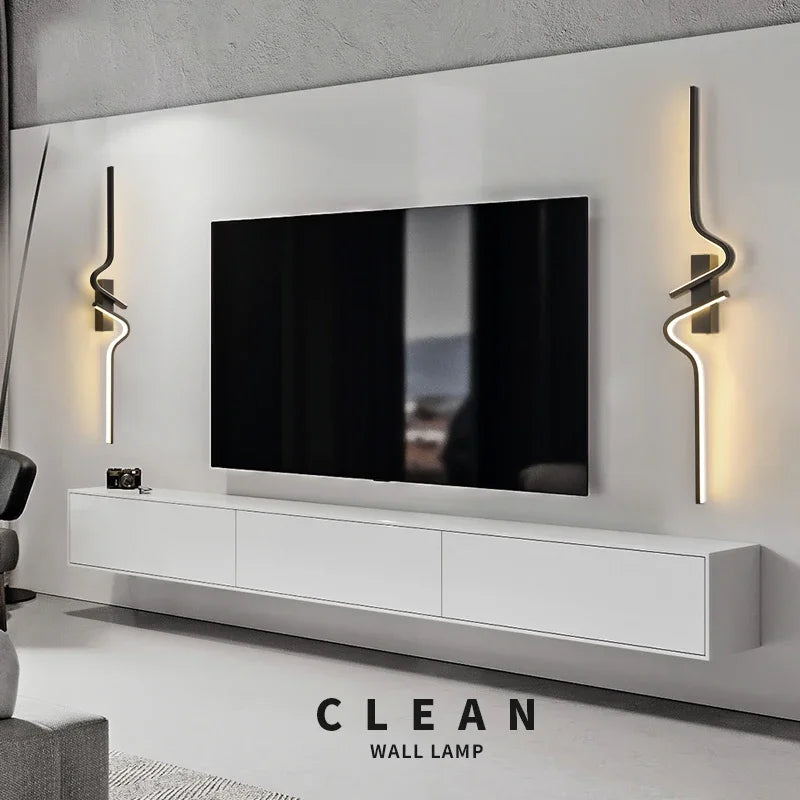 Modern Minimalist Strip Led Wall Light Bedroom Lights For Bedside Wall Sconce Led Light Living Room TV Sofa Background Wall Lamp | Kalsten