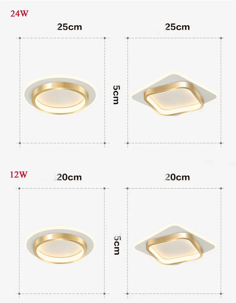 Contemporary Square Panel LED Ceiling Lamp - Surface Mounted Ceiling Lighting for Nordic Entrance, Hallway, Cloakroom | Kalsten