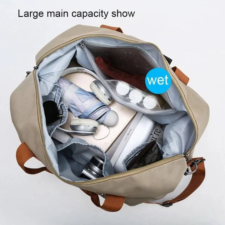 Kalsten | Portable fitness bag with shoe compartment and wet dry separator bag for active travelling