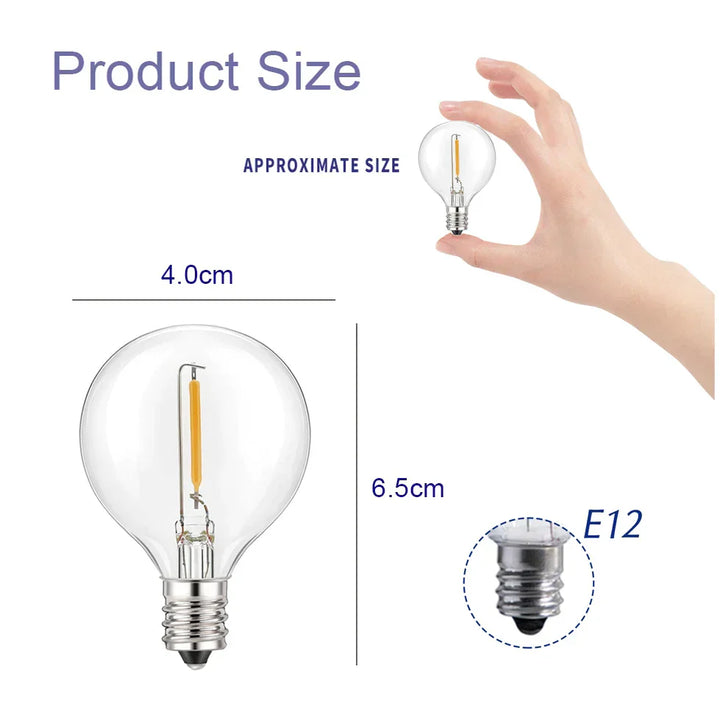 G40 Globe LED Bulbs – 5V, 110V/220V, Indoor/Outdoor