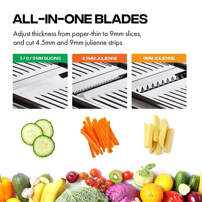 Kalsten | Vegetable Cutter SchnittProfi | Adjustable Mandoline | Stainless Steel Blades | For Potatoes, Tomatoes & More