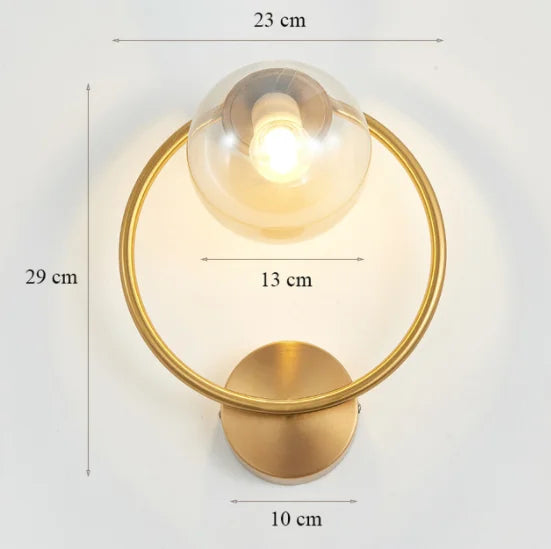 Modern LED Gold Glass Ball Wall Lamp for Indoor Lighting Decoration | Kalsten