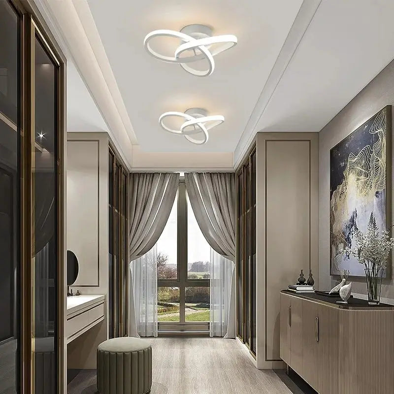 Household LED Ceiling Lamp Chandelier - Modern Style Bedroom Light with Three Colors - Surface Installation 220V Dining Room Lamp | Kalsten