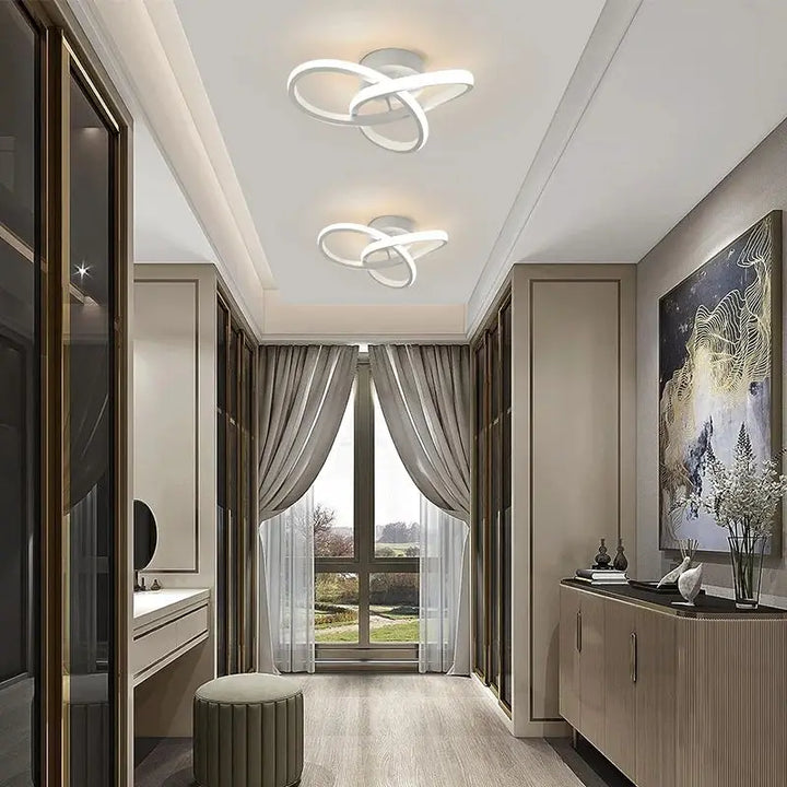 Household LED Ceiling Lamp Chandelier - Modern Style Bedroom Light with Three Colors - Surface Installation 220V Dining Room Lamp | Kalsten