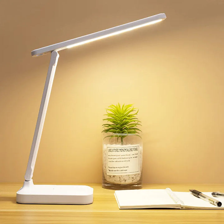 6000mAh rechargeable LED table lamp USB 3 color stepless dimmable desk lamp touch foldable eye-protecting reading night light | Kalsten