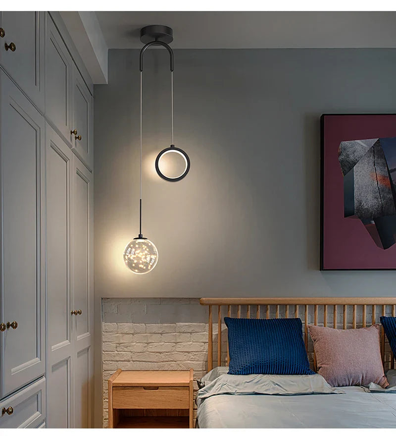Modern LED Pendant Light – 2-Way Indoor Hanging Lamp for Living Room, Bedroom, Dining Table with Adjustable 3 Light Colors | Kalsten