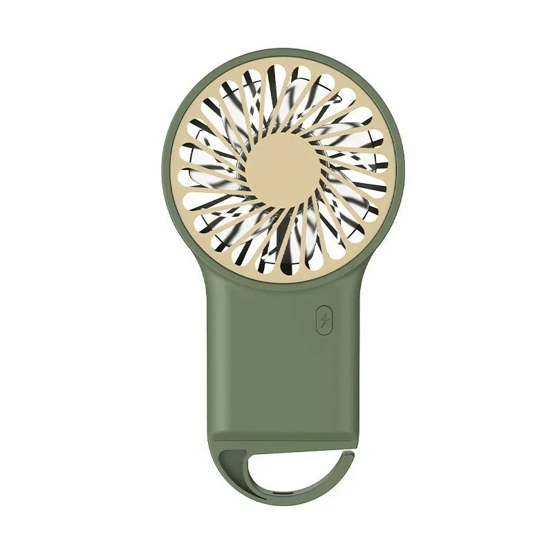 New Foldable USB Rechargeable Mini Fan | Handheld Desktop Fan with Cartoon Design & Hook for Outdoor, Home & Office Use | Kalsten