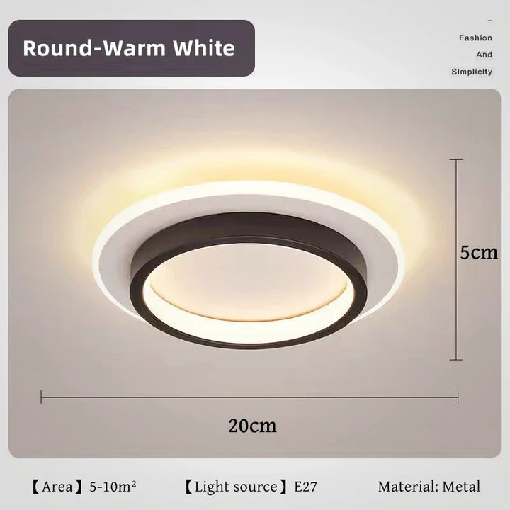 Modern LED Ceiling Light – Nordic Style Metal & Acrylic Ceiling Lamp for Living Room, Bedroom, and Aisle | Kalsten