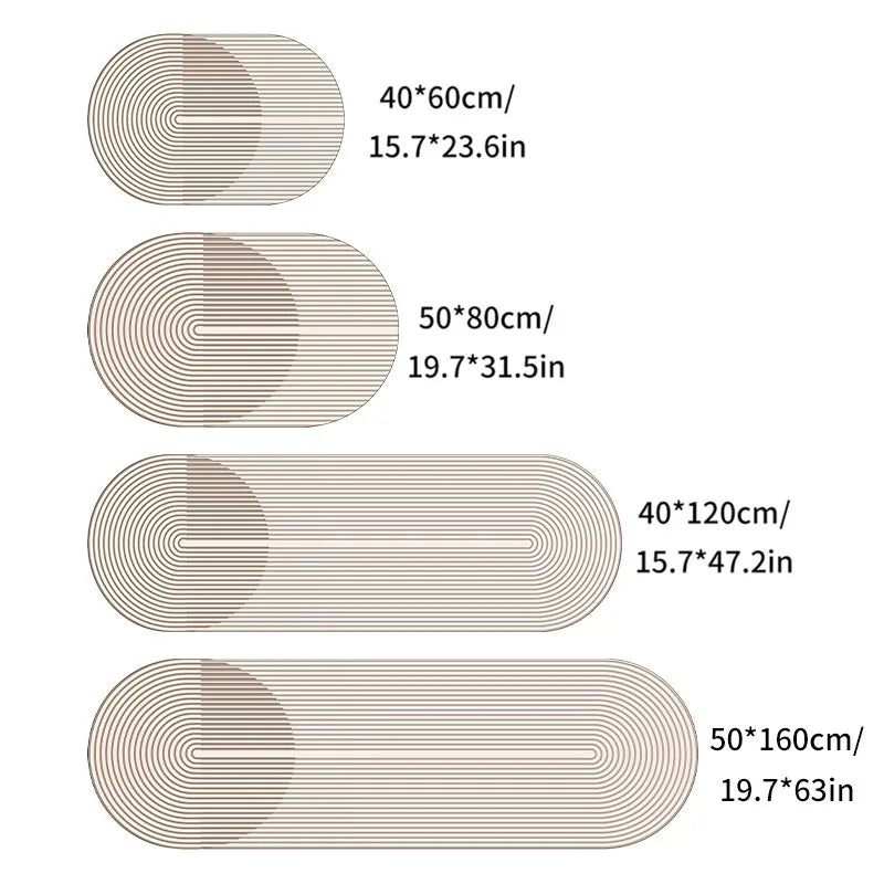 Kalsten | Pureterra | Kitchen Mat Super Absorbent | Non-Slip & Washable | Diatomite Design | Oval & Long Shape | Comfort Rug for Kitchen & Bathroom