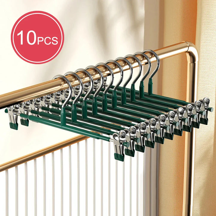Kalsten | Closyra Stainless Steel Hanger with Clips | Adjustable & Non-Slip | For Skirts, Pants & Underwear | Space-Saving & Seamless