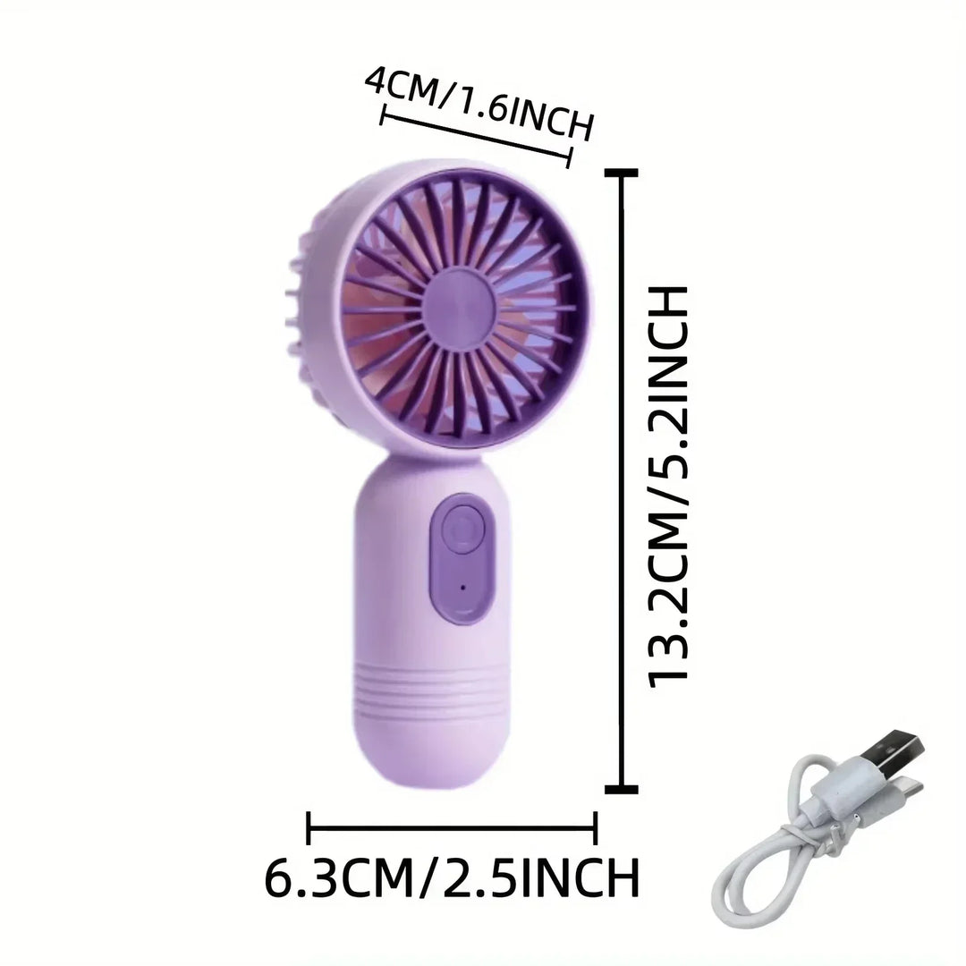 Mini Handheld USB Fan – 3-Speed Strong Wind Portable Desk Fan, Rechargeable for Students, Office, Outdoor, Travel, and Camping | Kalsten
