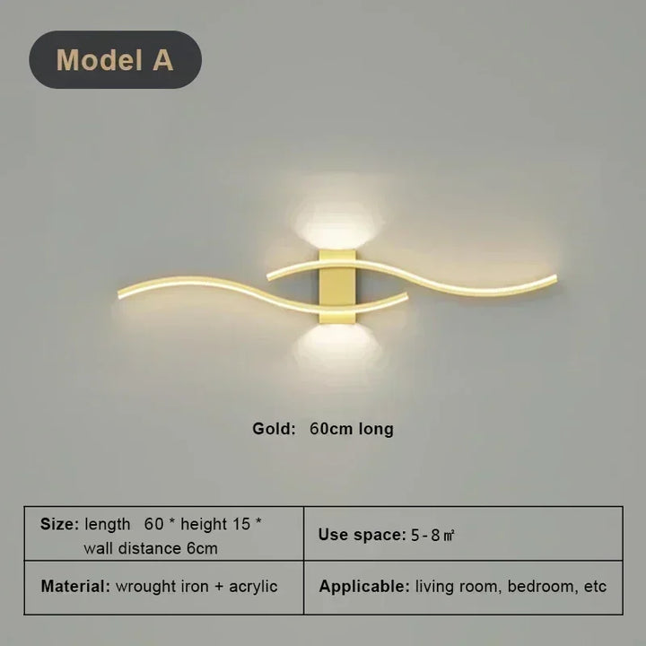 Modern LED Wall Lamp – Dimmable Up & Down Wall Sconce for Bedroom, Living Room, and Indoor Spaces | Kalsten