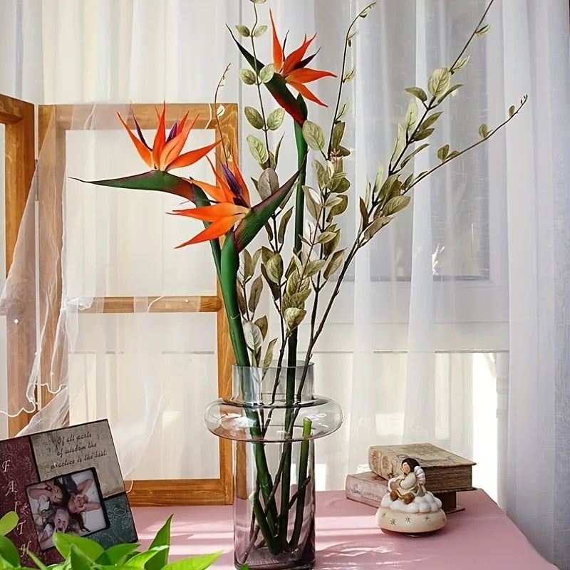 Kalsten | Floriva 3 Piece Set Artificial Strelitzias | Bird of Paradise Flowers | 24.5 cm Long Stems | Decoration for Home, Office & Events