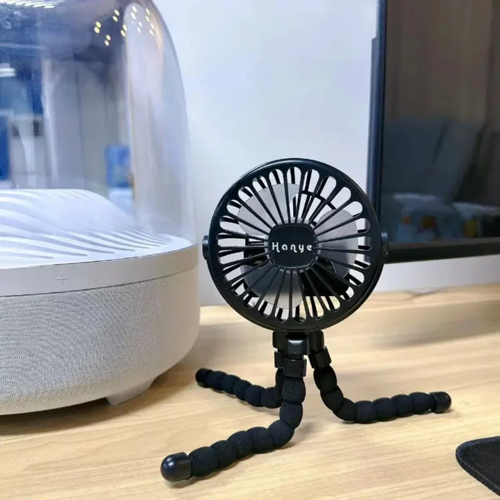Rechargeable Baby Stroller Fan: Handheld USB Bladeless Mini Ventilator - Silent Cooling for Outdoor Use, Neck and Table Fan | Kalsten
