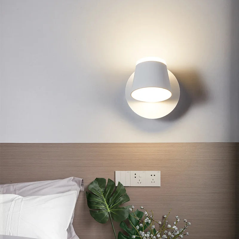 Modern LED Wall Sconce – 330° Swivel, 3000K & 6500K Adjustable White Light, Aluminum Alloy Wall Mount Light for Bedroom, Kitchen, and Living Room | Kalsten