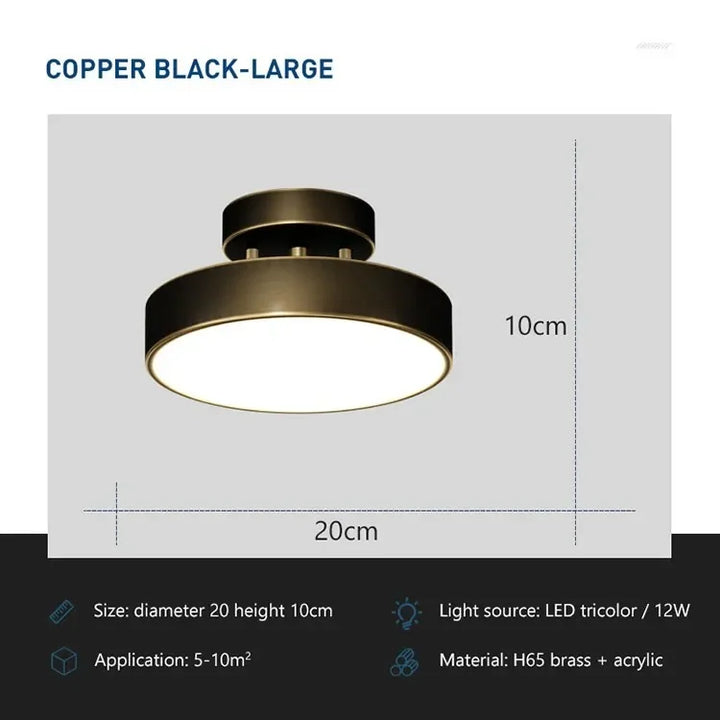 Modern LED Ceiling Light – Nordic Copper Design for Bedroom, Living Room, Dining Room, and Corridor | Kalsten