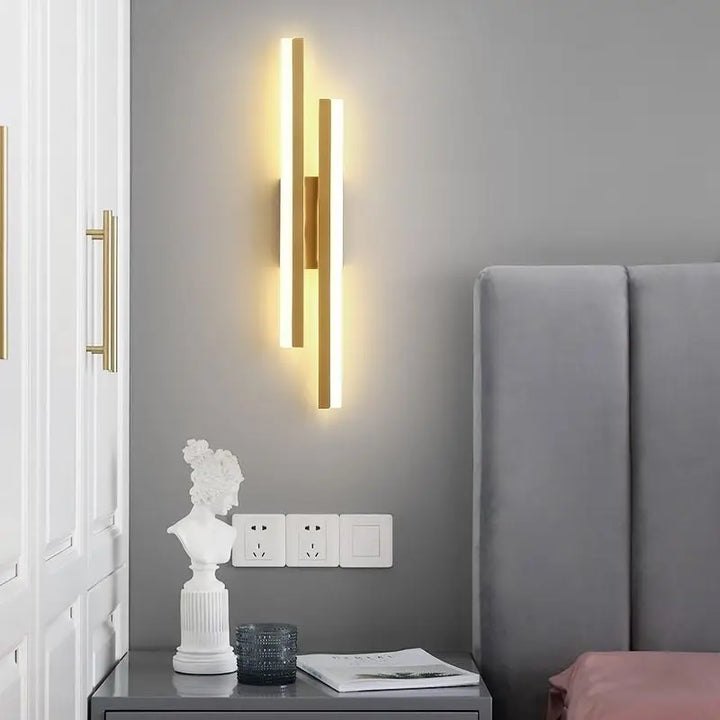Modern LED Wall Lamp – Black & Gold Acrylic Wall Sconce for Living Room, Bedroom, and Interior Decor | Kalsten