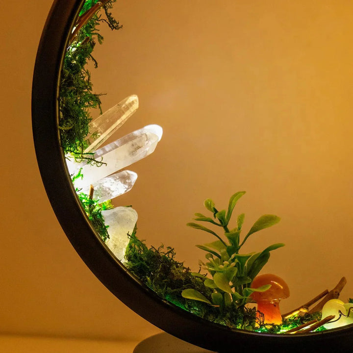 elegant - Round Frame - Green Crystals - Chic Decoration | Kalsten