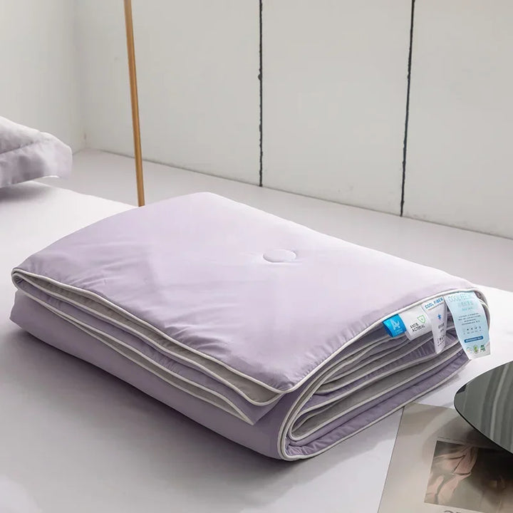 Air Condition Summer Comforter — Pure Color Ice Silk Cooling Blanket, Lightweight & Smooth Twin/King Size Quilt | Kalsten