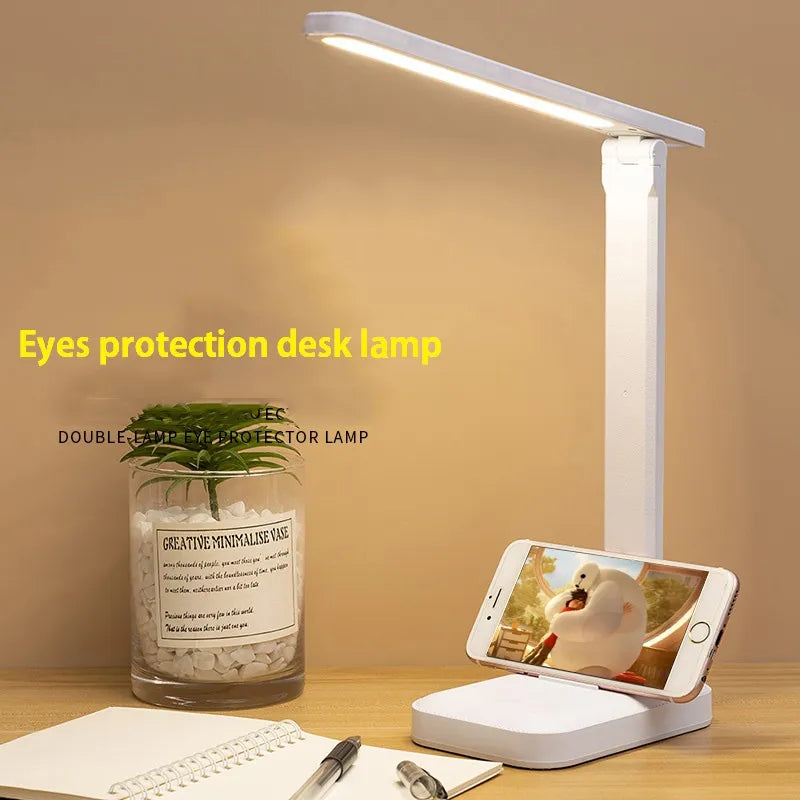 6000mAh rechargeable LED table lamp USB 3 color stepless dimmable desk lamp touch foldable eye-protecting reading night light | Kalsten