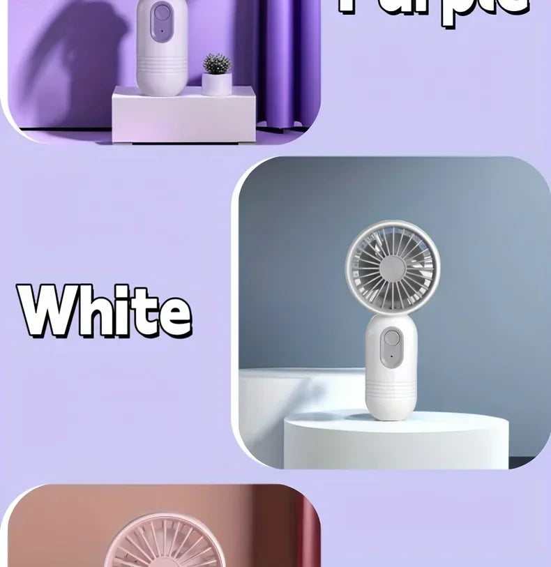 Mini Handheld USB Fan – 3-Speed Strong Wind Portable Desk Fan, Rechargeable for Students, Office, Outdoor, Travel, and Camping | Kalsten