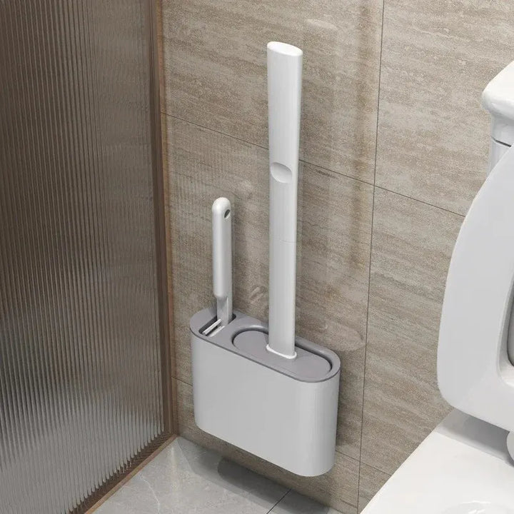 Kalsten | Toilet Brush HygieBrush DuoClean | 2-in-1 Silicone Toilet Brush Set with Wall Mount | Antibacterial & Space-Saving